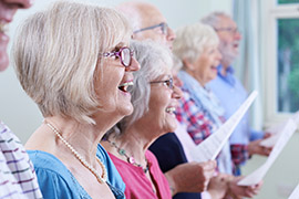 Choir members singing